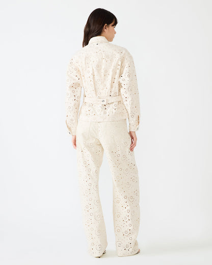 HENRIETTA Sea Mist Long-Sleeved Button-Up Eyelet Women's Jacket - Steve Madden