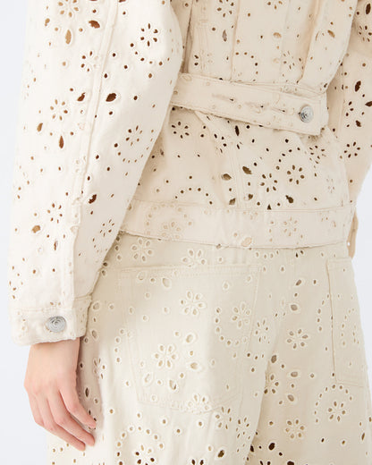 HENRIETTA Sea Mist Long-Sleeved Button-Up Eyelet Women's Jacket - Steve Madden