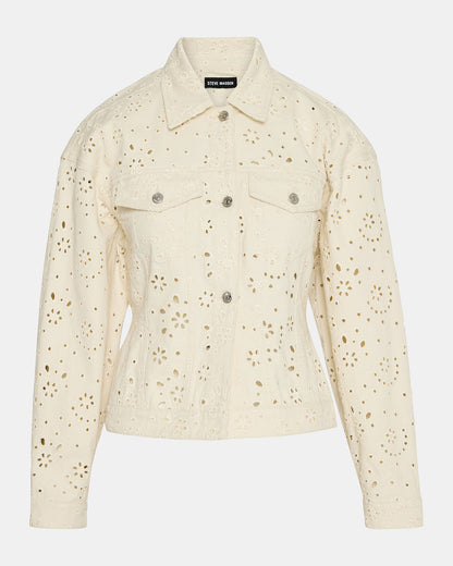 HENRIETTA Sea Mist Long-Sleeved Button-Up Eyelet Women's Jacket - Steve Madden