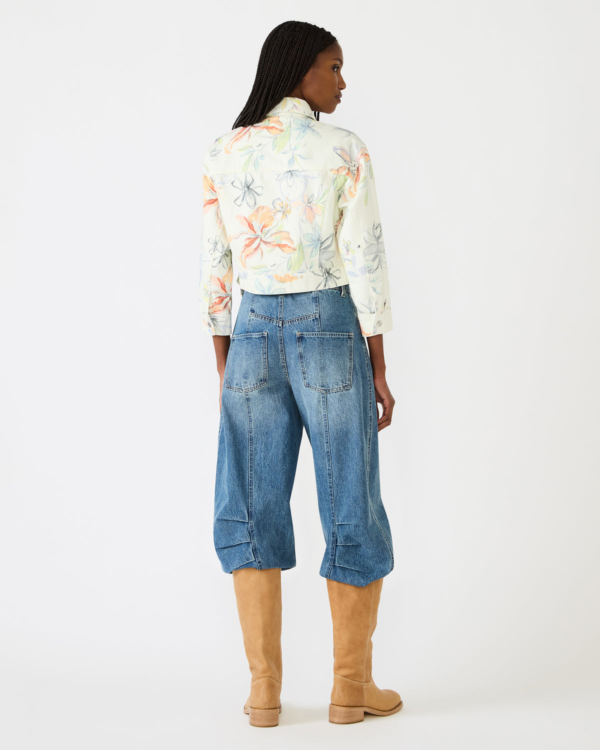 RALEIGH Vintage Ivory Long-Sleeved Button-Up Denim Women's Jacket - Steve Madden