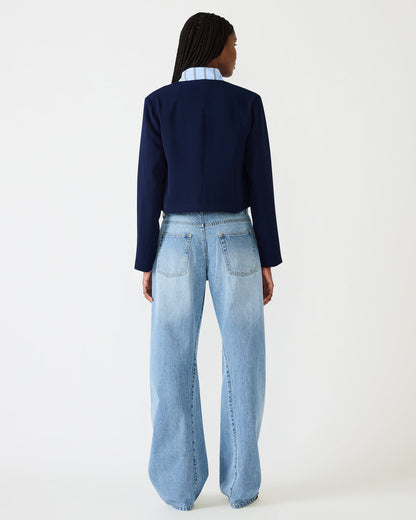 SERENEA Blazer Marine Long-Sleeved Open-Front Blazer - Steve Madden