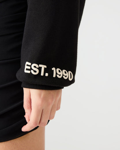 SM Black Logo Long-Sleeved Women's Hoodie - Steve Madden