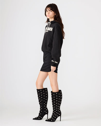 SM Black Logo Long-Sleeved Women's Hoodie - Steve Madden
