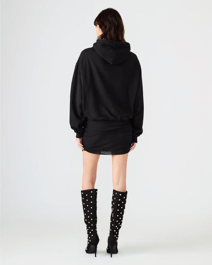 SM Black Logo Long-Sleeved Women's Hoodie - Steve Madden