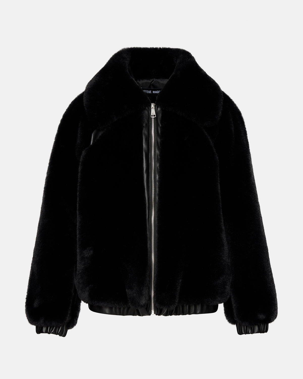 ZEPHRINE Jacket Black | Women's Long-Sleeved Furry Jacket - Steve Madden