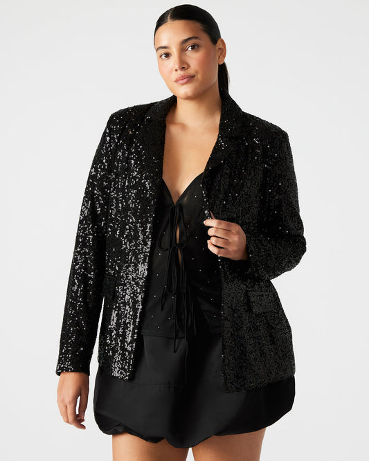 PAYTON Sequin Blazer Black | Women's Blazers - Steve Madden