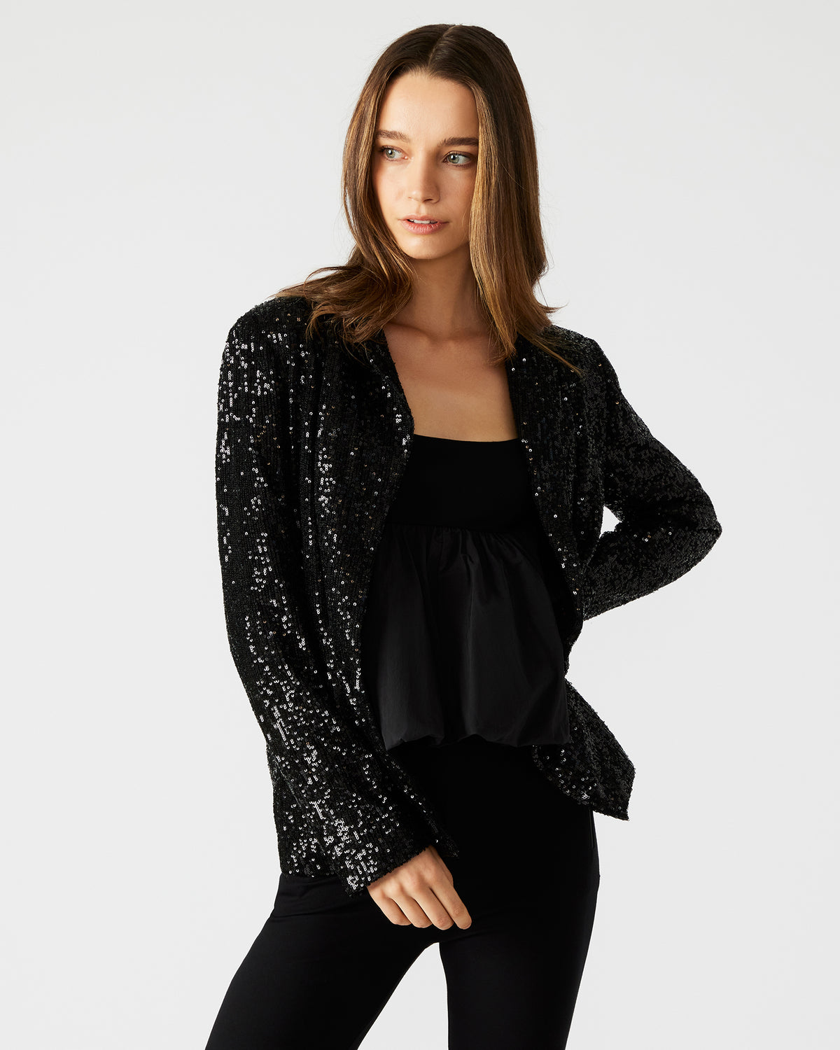 PAYTON Sequin Blazer Black | Women's Blazers - Steve Madden