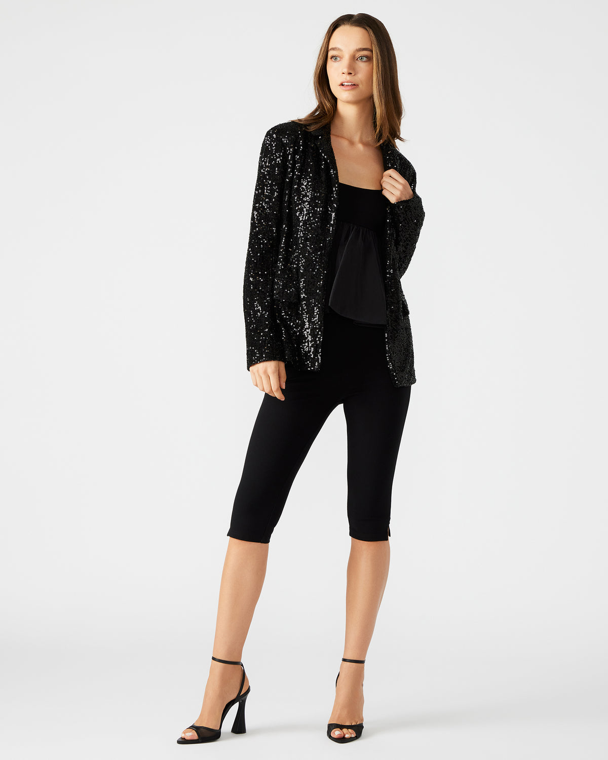 PAYTON Sequin Blazer Black | Women's Blazers - Steve Madden