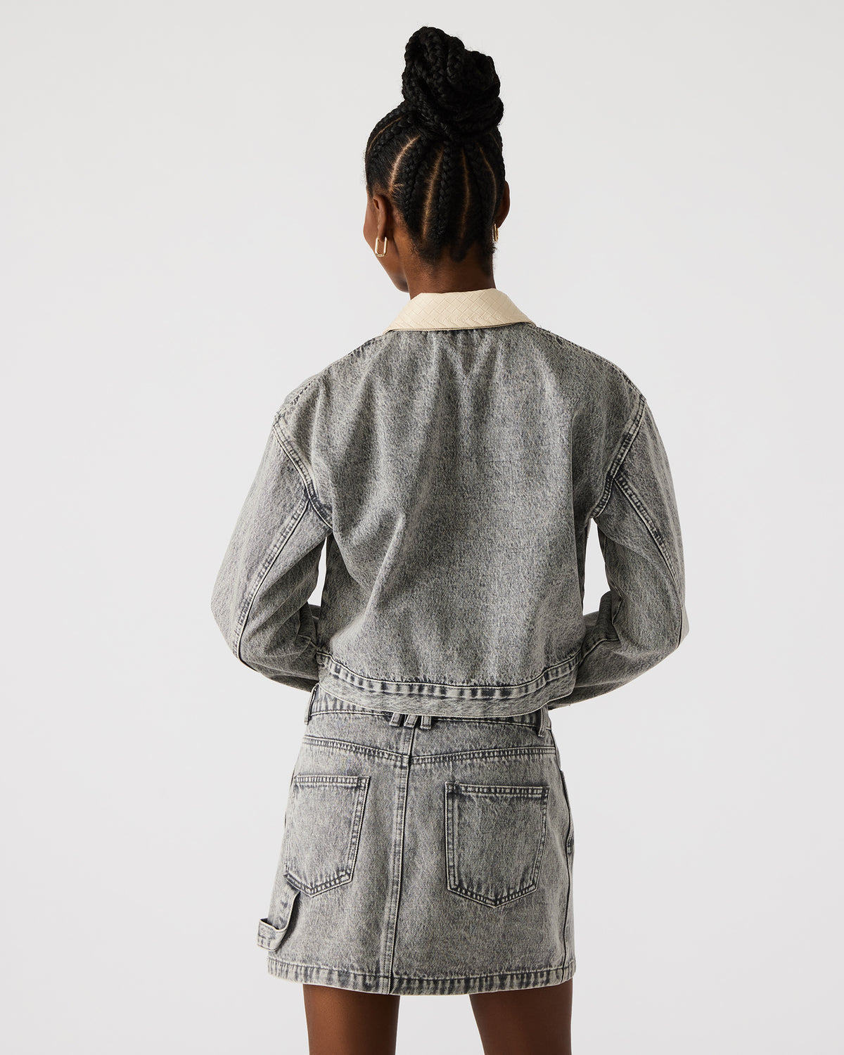 GLACIA Light Grey Women's Long-Sleeved Denim Jacket - Steve Madden