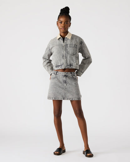 GLACIA Light Grey Women's Long-Sleeved Denim Jacket - Steve Madden