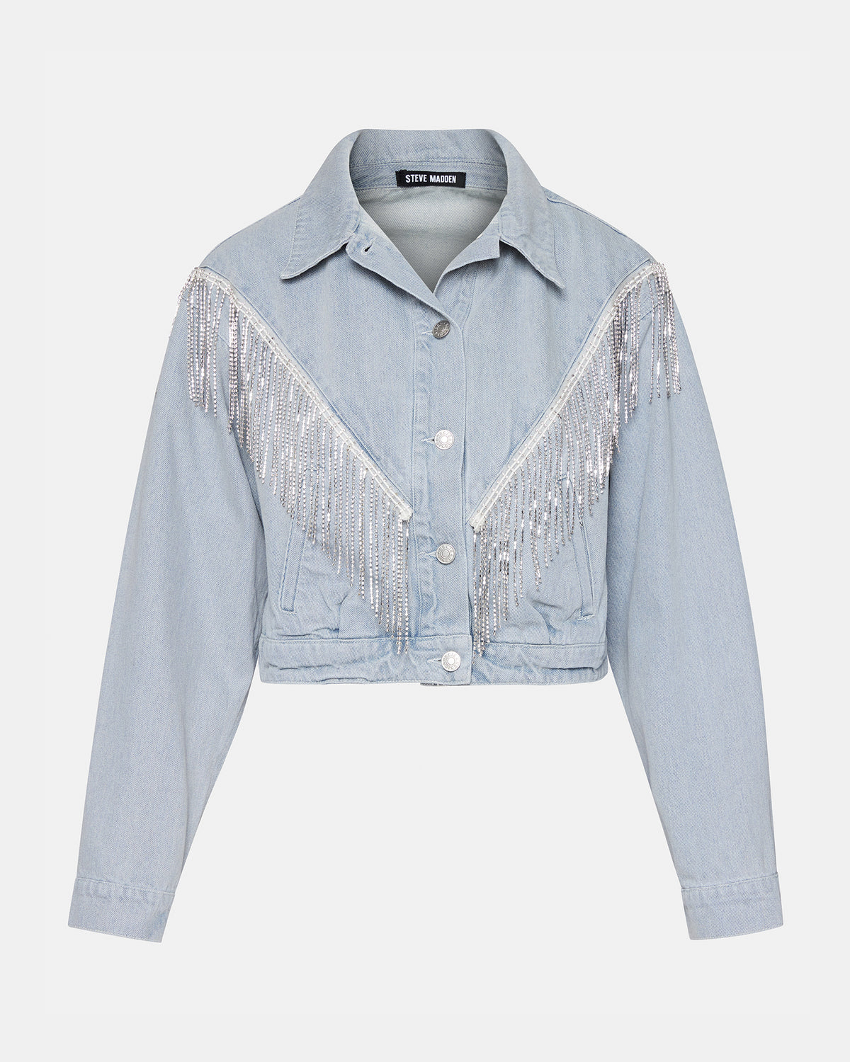 CANYON Denim Jacket | Women's Rhinestone Fringe Jacket - Steve Madden