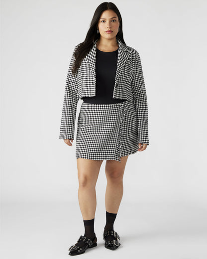 RUPI Blazer Black/White | Women's Cropped Tweed Blazer - Steve Madden