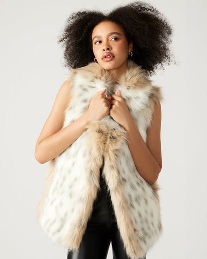 RUBICON Snow Leopard Women's Faux Fur Vest - Steve Madden