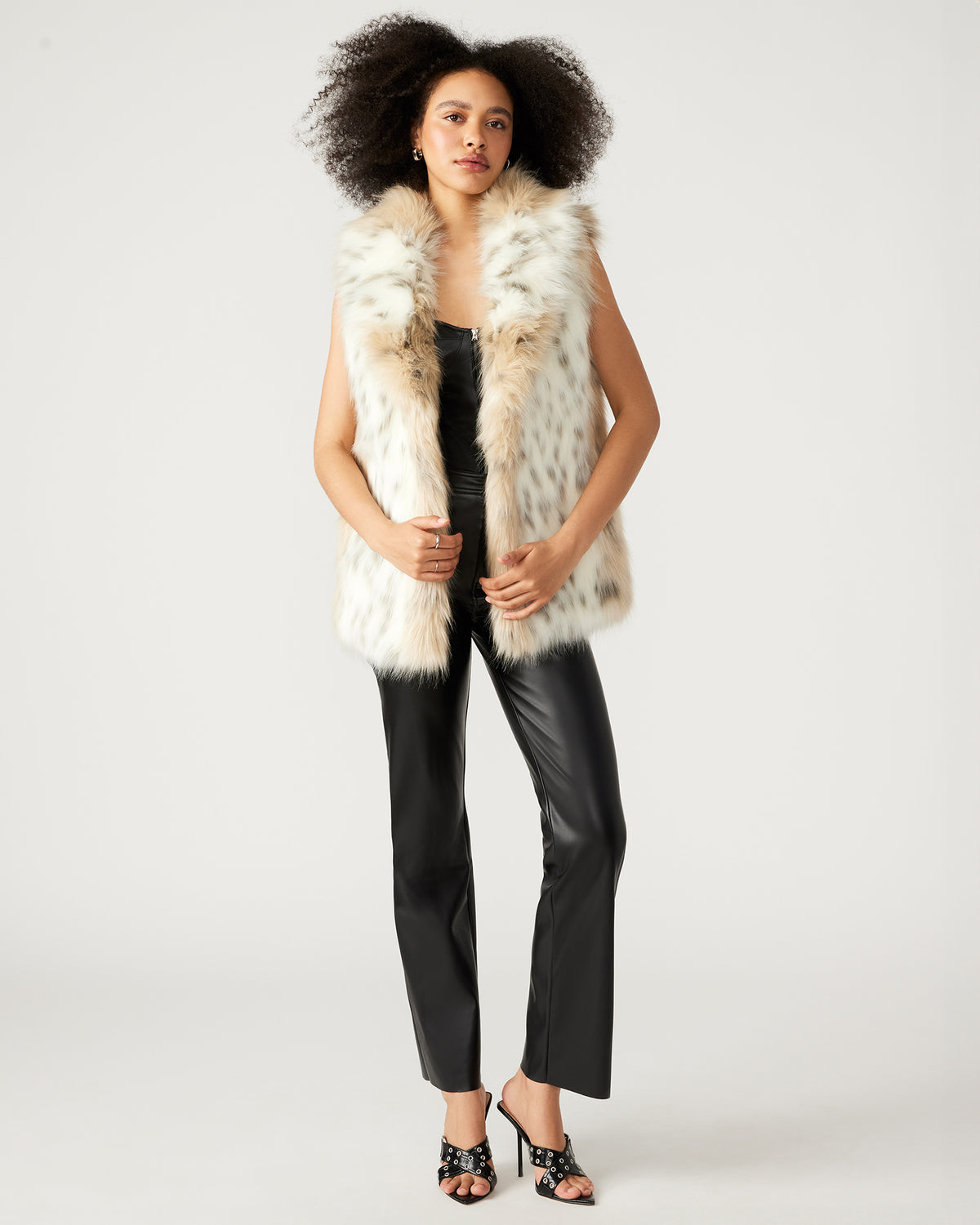 RUBICON Snow Leopard Women's Faux Fur Vest - Steve Madden