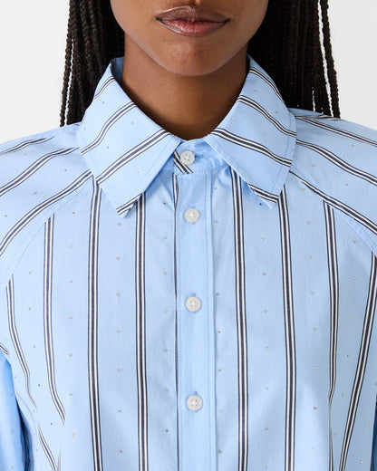 TESS Estate Blue Long-Sleeved Button-Up Women's Top - Steve Madden