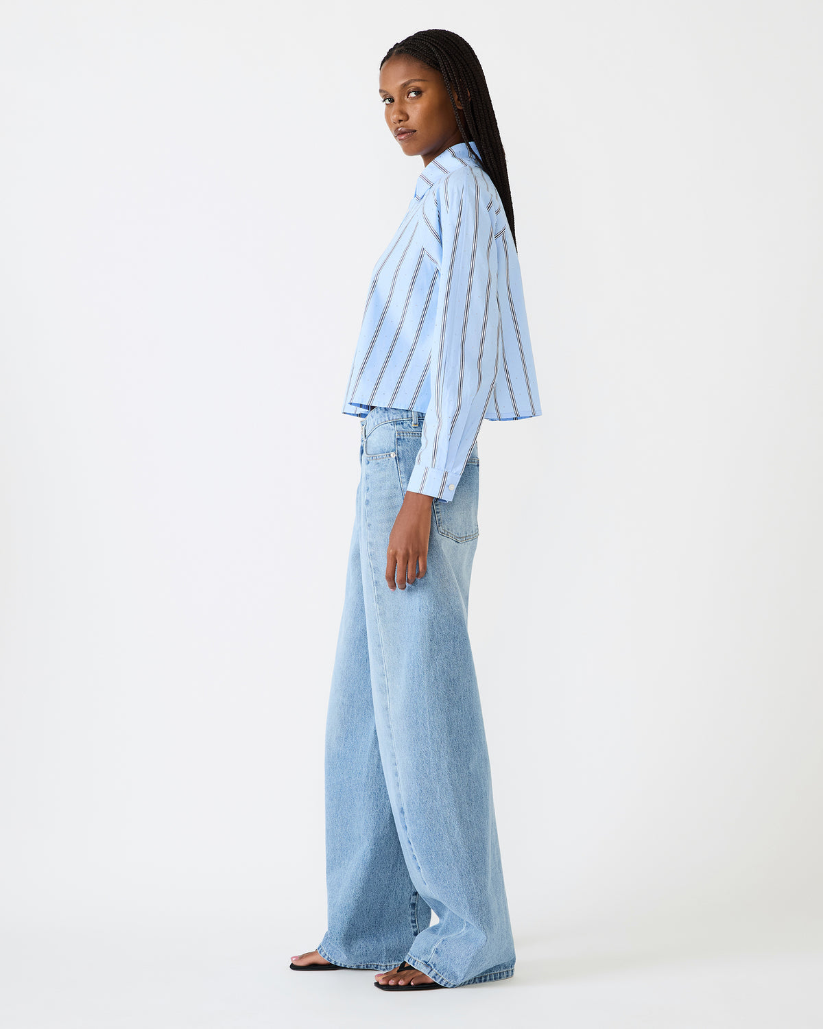 TESS Estate Blue Long-Sleeved Button-Up Women's Top - Steve Madden