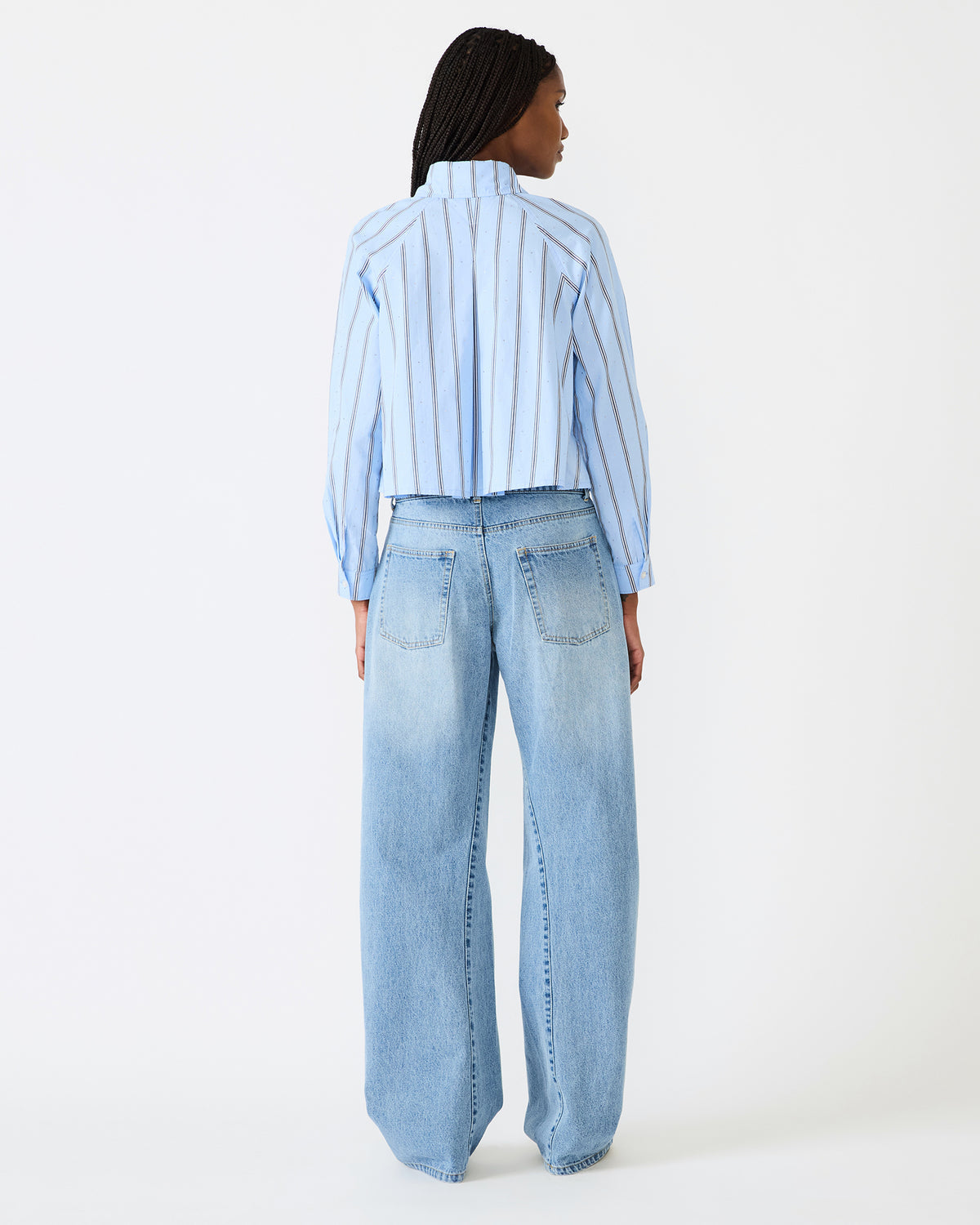 TESS Estate Blue Long-Sleeved Button-Up Women's Top - Steve Madden