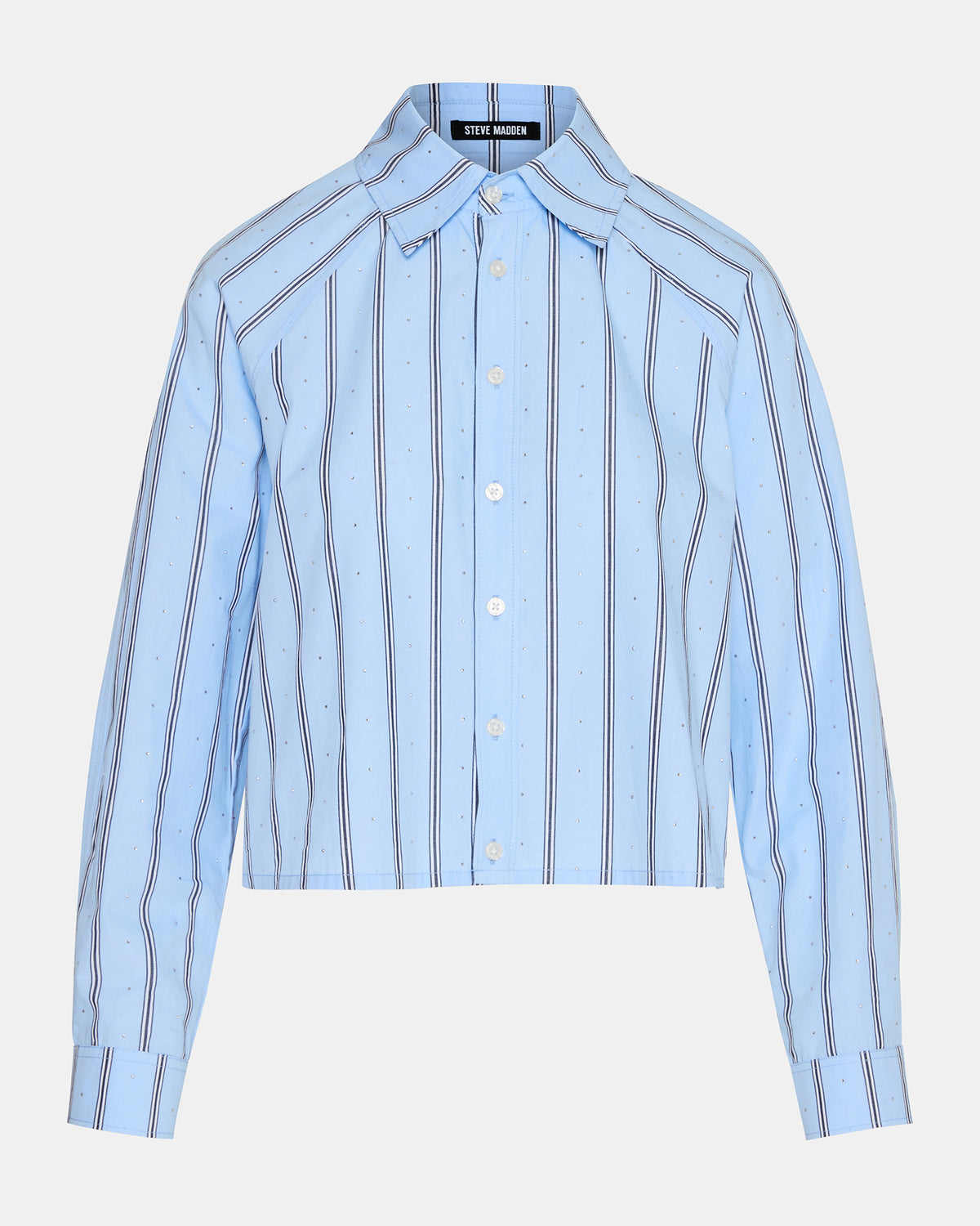 TESS Estate Blue Long-Sleeved Button-Up Women's Top - Steve Madden