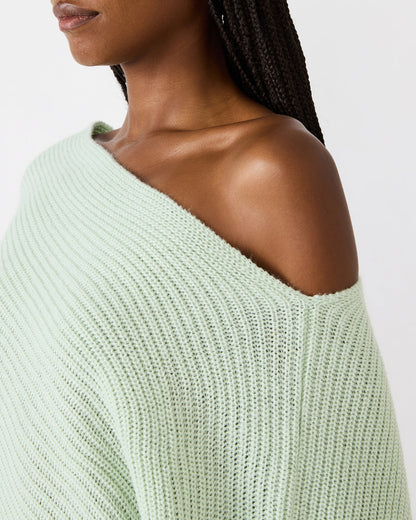 CHANNING Bay Green Asymmetrical Knit Poncho Women's Top - Steve Madden