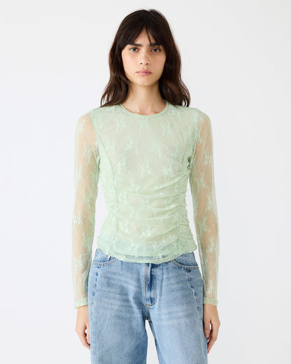 LUMA Bay Green Long-Sleeved Mesh Lace Women's Top - Steve Madden