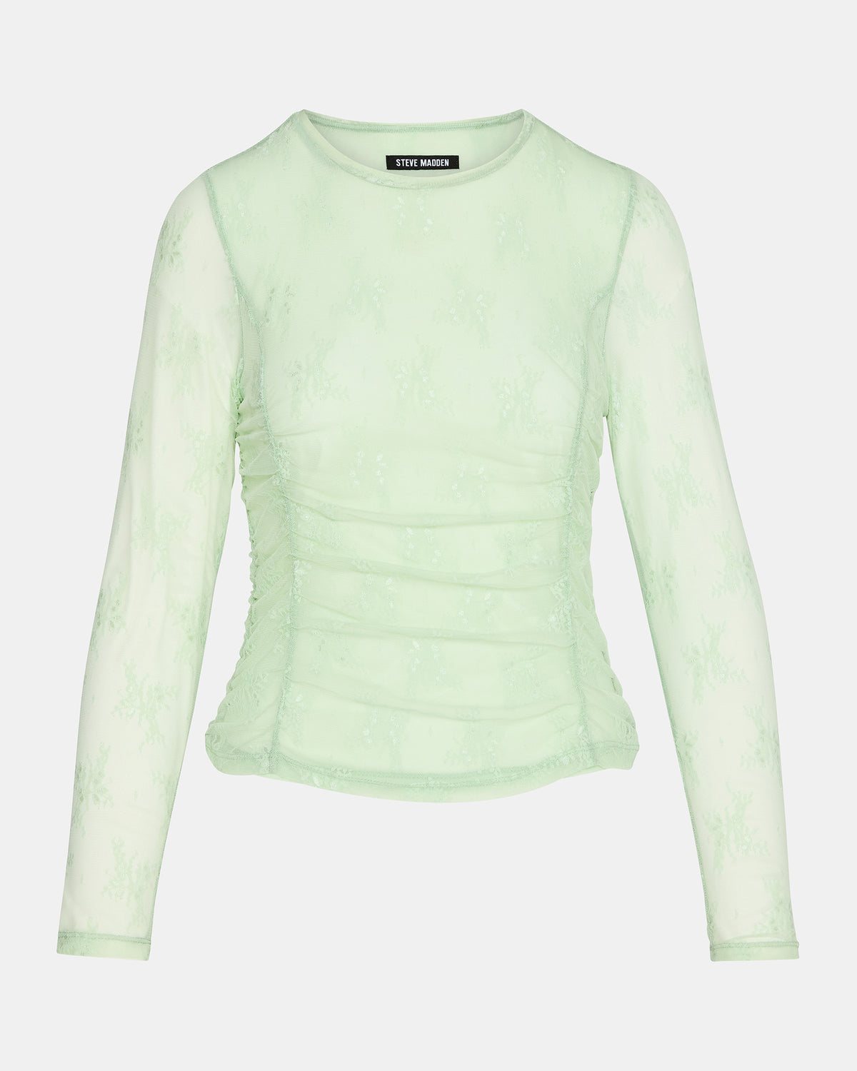 LUMA Bay Green Long-Sleeved Mesh Lace Women's Top - Steve Madden