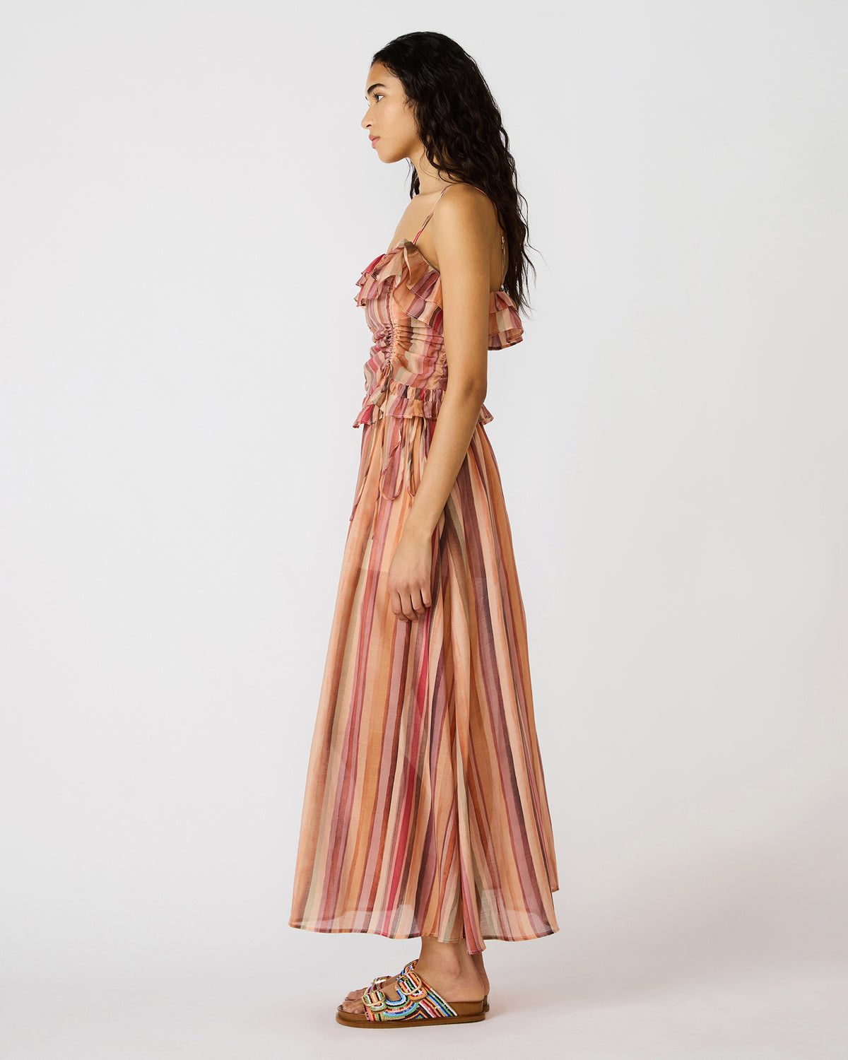 SHILLOH Stripe Multi Sleeveless Ruffle Women's Top - Steve Madden