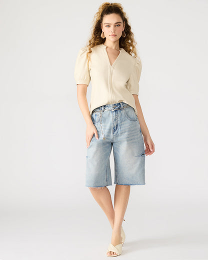 JANE Bone Women's Short-Sleeved Suede Top - Steve Madden