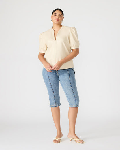 JANE Bone Women's Short-Sleeved Suede Top - Steve Madden