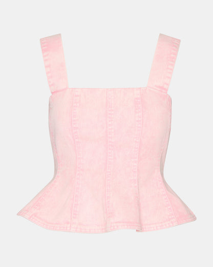 PENELOPI Denim Ruffle Fabric Women's Tank Top - Steve Madden