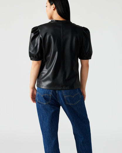 JANE Black Women's Short-Sleeved Suede Top - Steve Madden