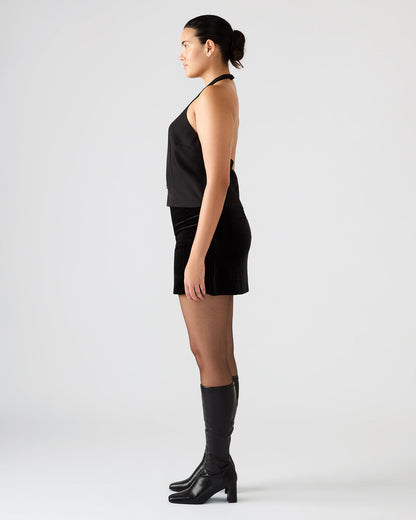 JUVIA Black Sleeveless Bow Detail Halter Women's Top - Steve Madden