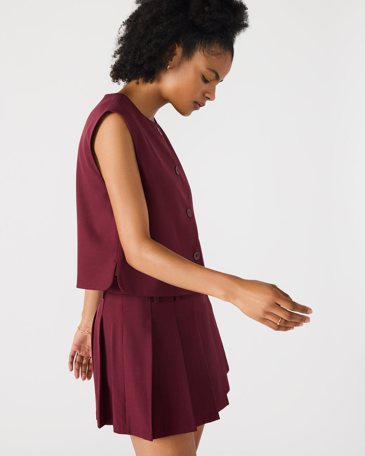 ALESSA Wine Button-Up Women's Top - Steve Madden
