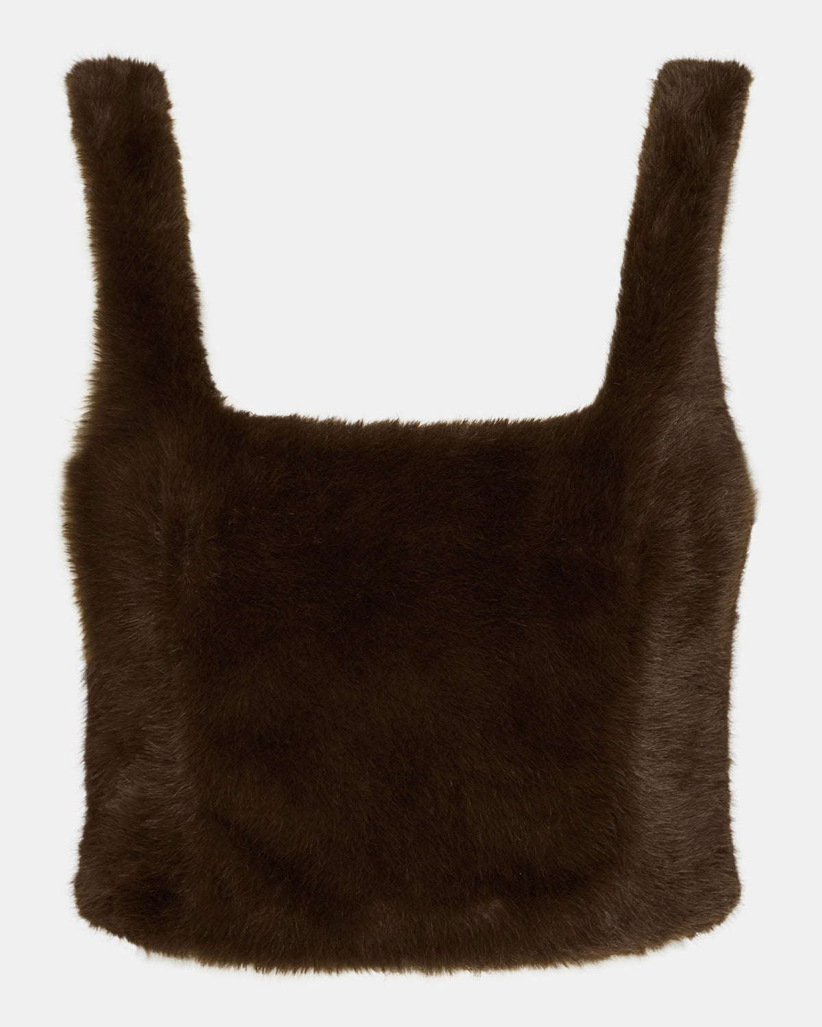HANNIA Faux Fur Dark Espresso Cropped Women's Top - Steve Madden