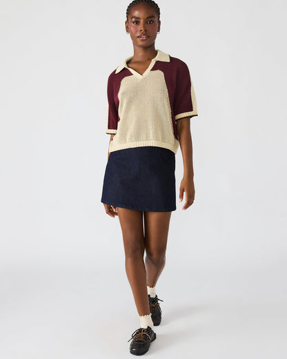 AXON Multi Short-Sleeved Knit Sweater Women's Top - Steve Madden