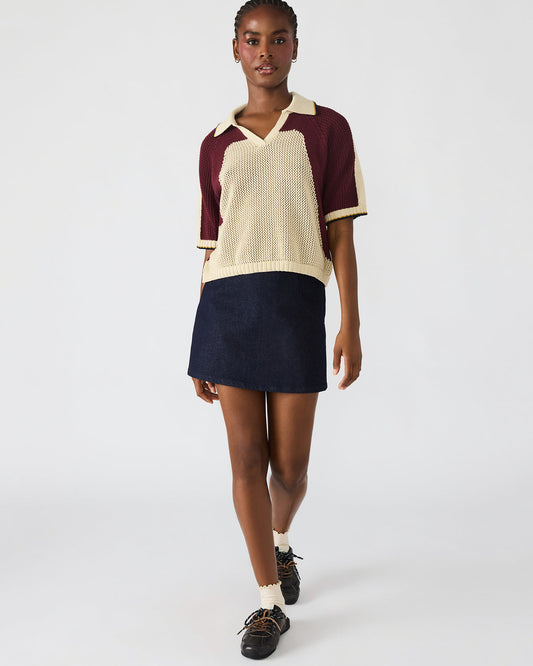 AXON Multi Short-Sleeved Knit Sweater Women's Top - Steve Madden