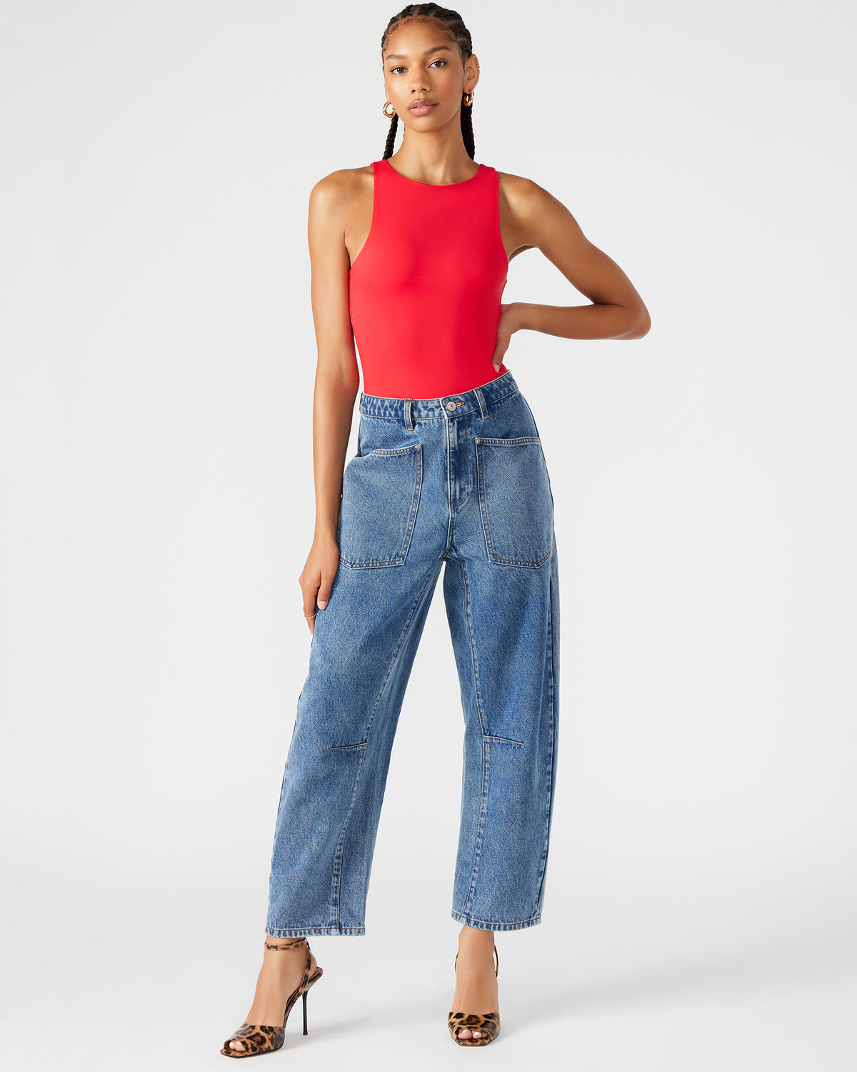 NICO Red Women's Contour Stretch Bodysuit - Steve Madden