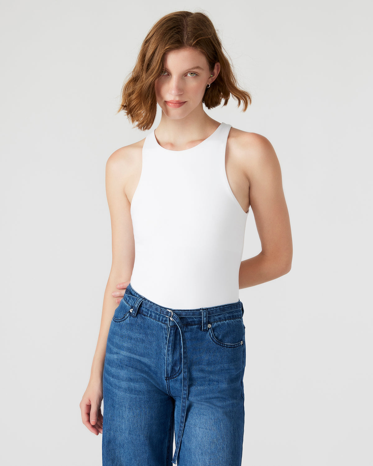 NICO White Women's Contour Stretch Bodysuit - Steve Madden