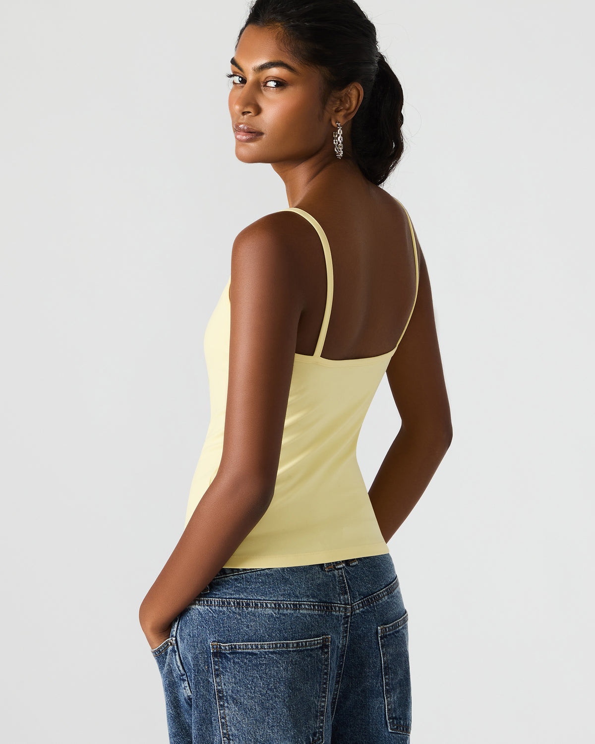 GOLDIE Pale Yellow Sleeveless Graphic Women's Tank Top - Steve Madden