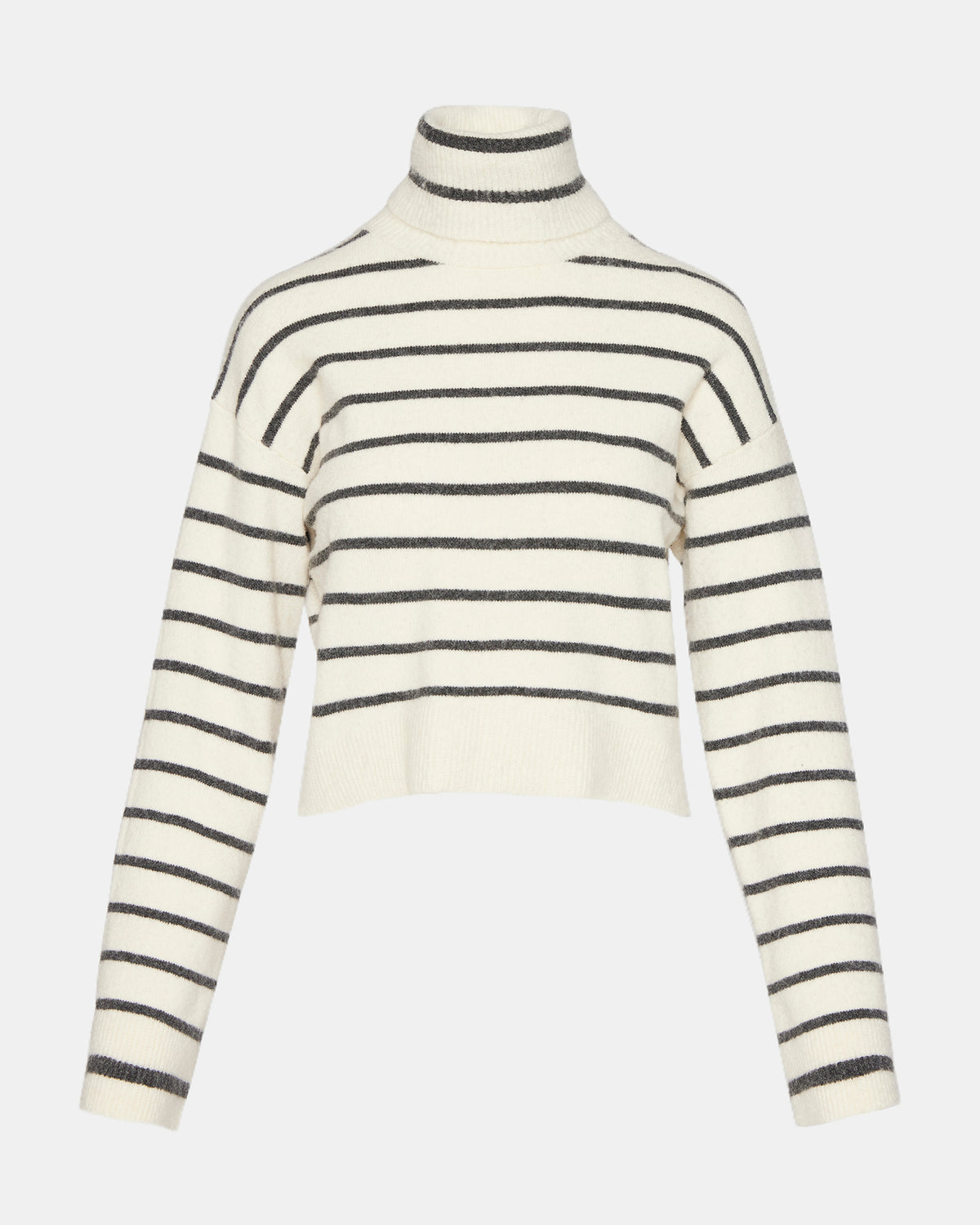 NARSHA Black/White Women's Turtleneck Stripe Sweater - Steve Madden