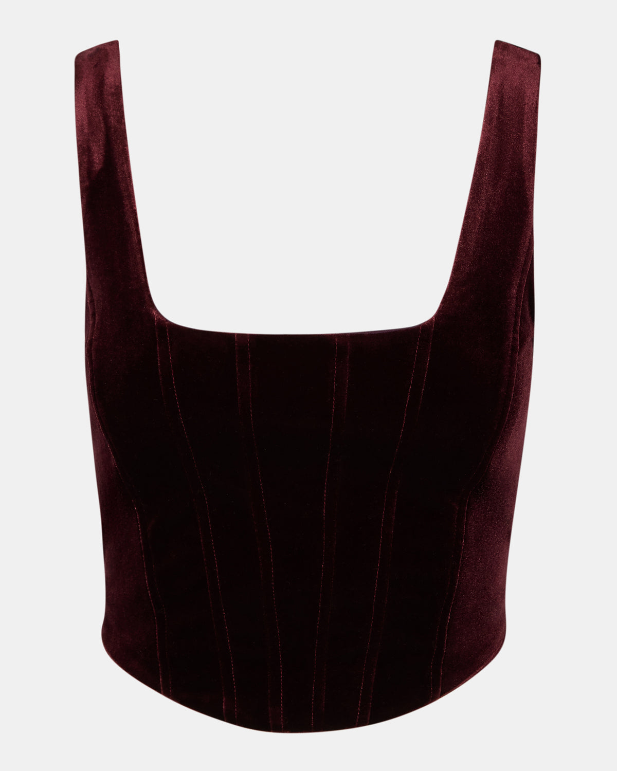 ARYANNA Wine Cropped Velvet Women's Top - Steve Madden