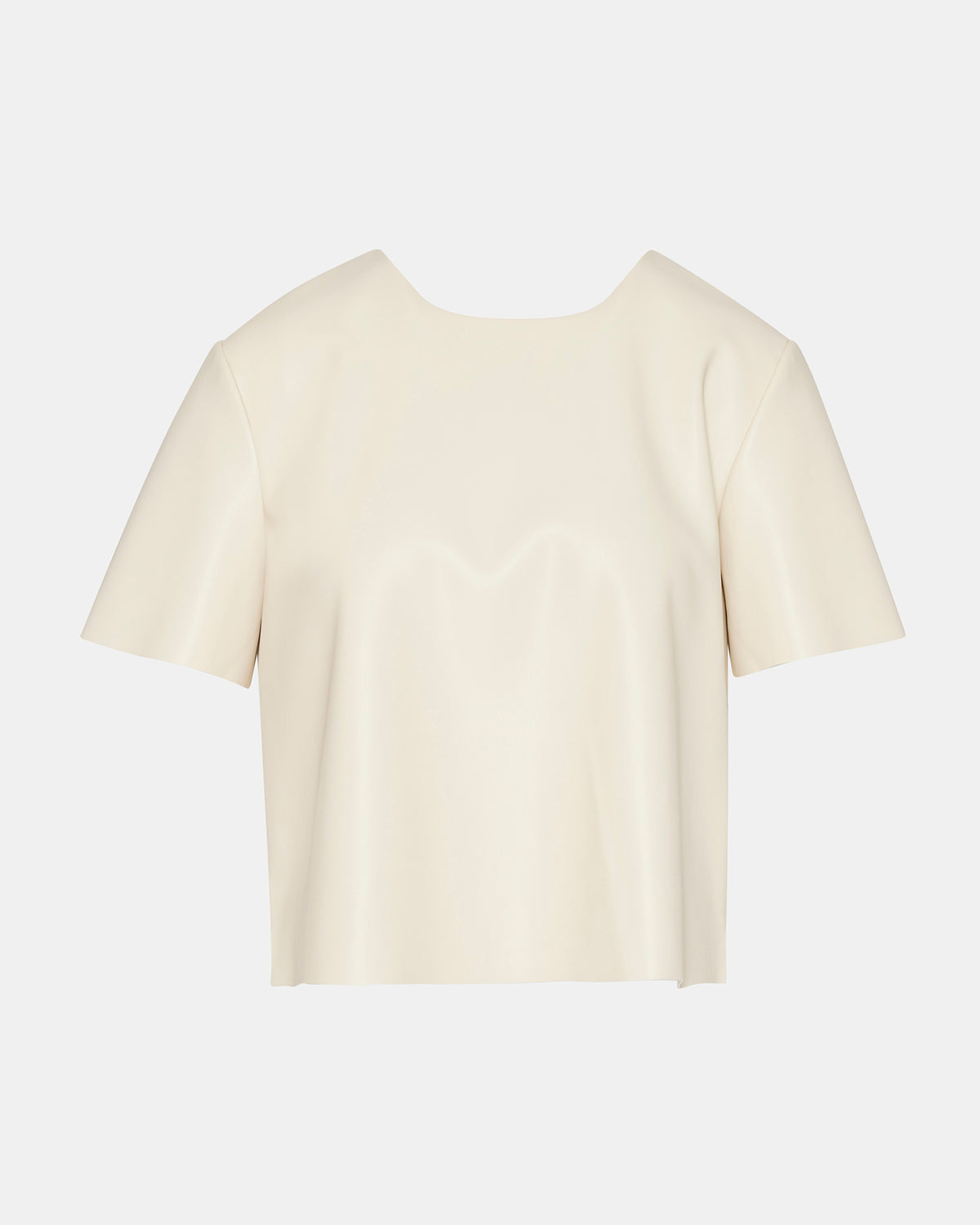 EZRA Bone Women's Short Sleeve Faux Leather Top - Steve Madden