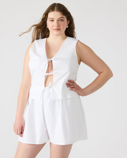 ALIZA White Women's Bow Tie-Front Top - Steve Madden