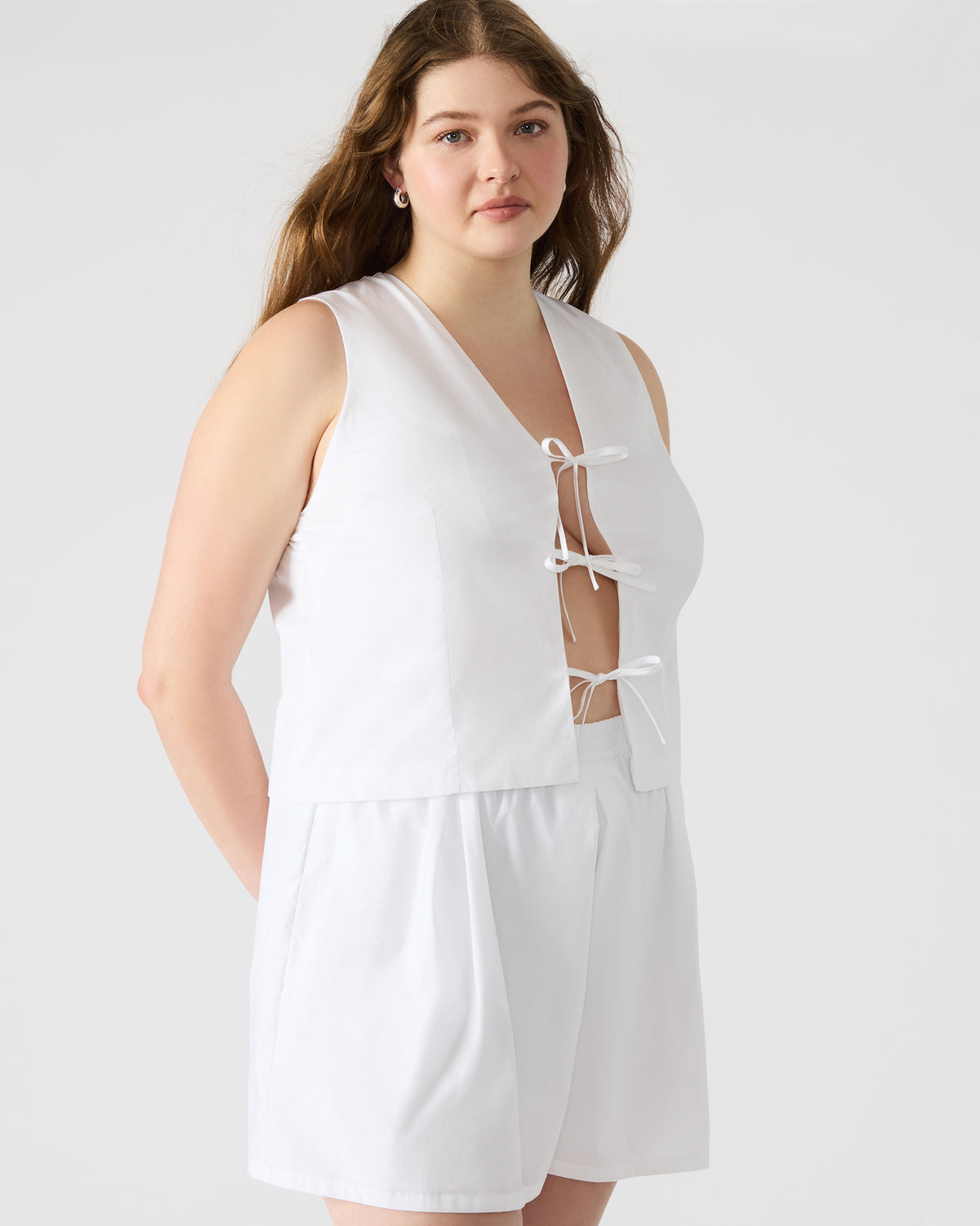 ALIZA White Women's Bow Tie-Front Top - Steve Madden