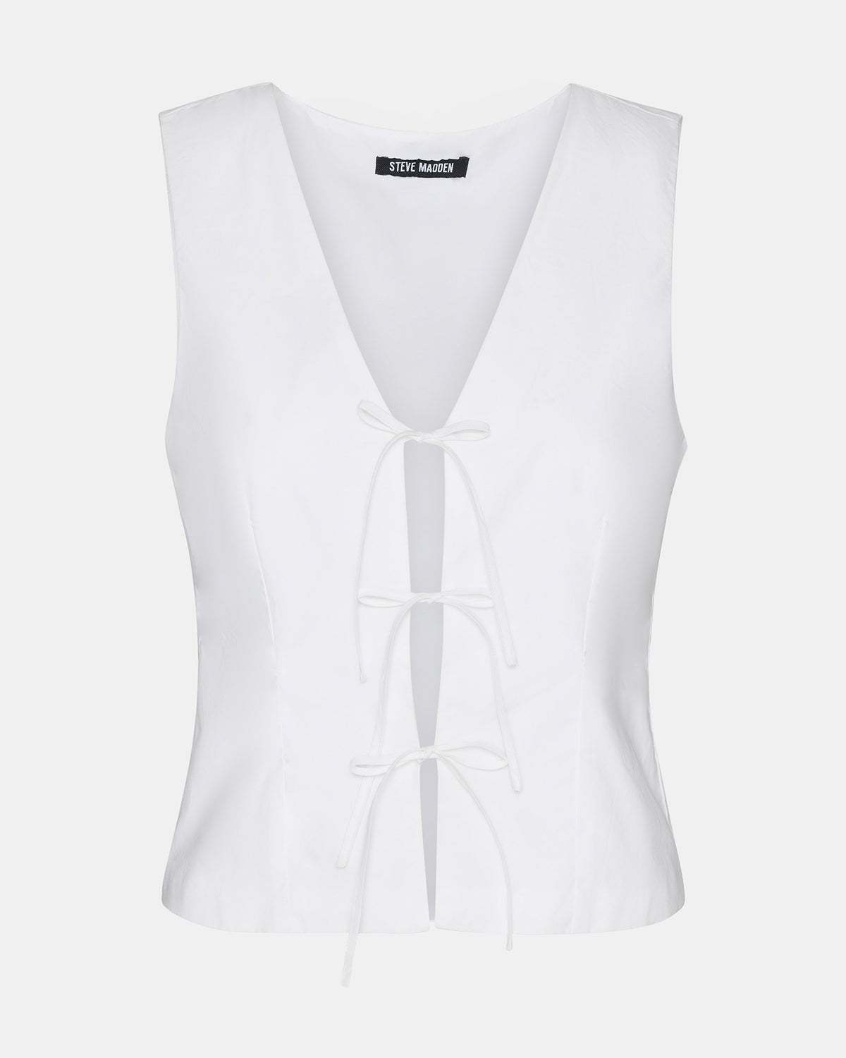 ALIZA White Women's Bow Tie-Front Top - Steve Madden