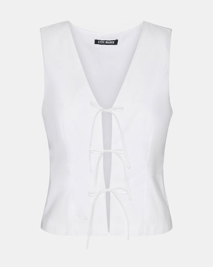 ALIZA White Women's Bow Tie-Front Top - Steve Madden