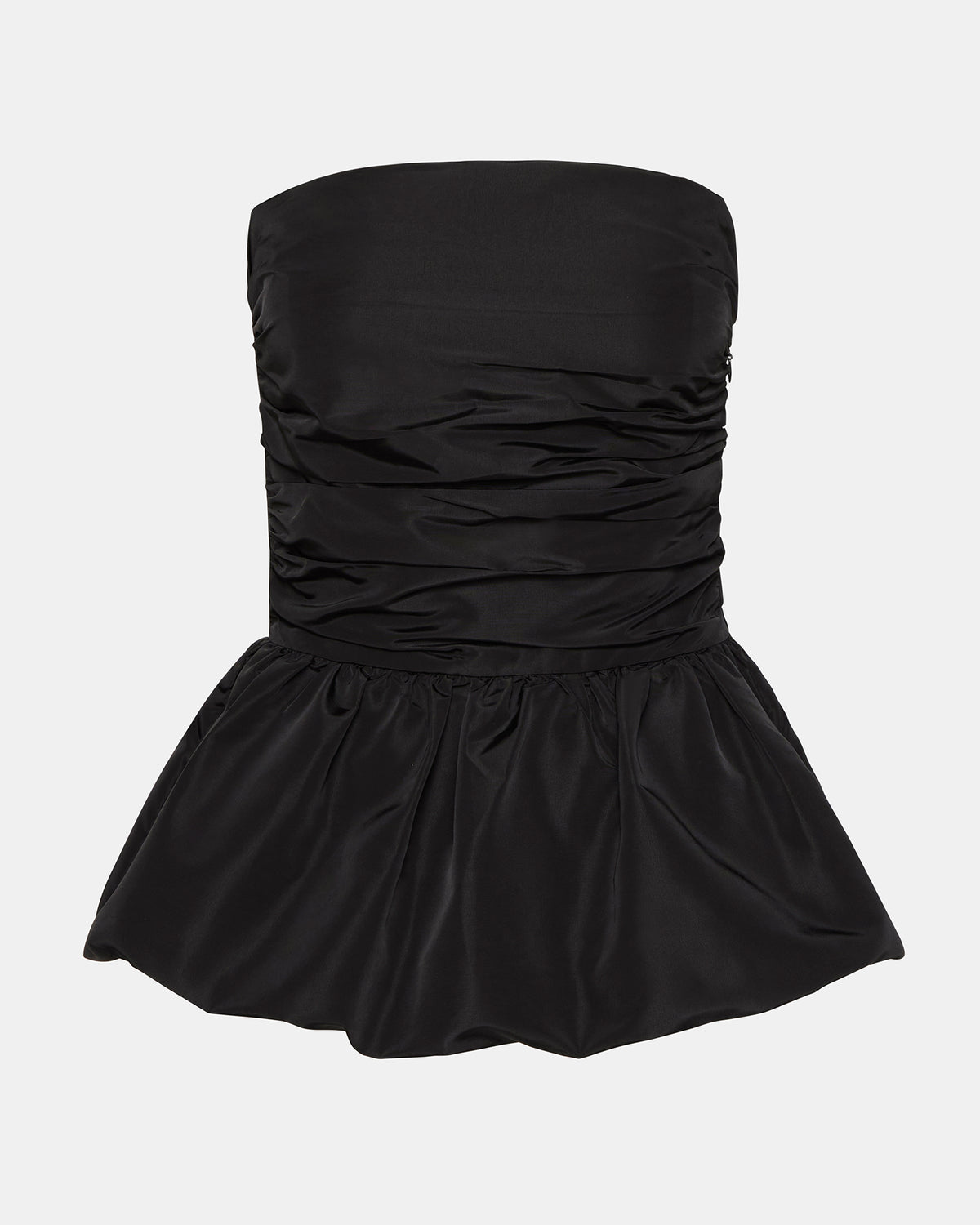 AMARI Top Black | Women's Bubble-Hem Taffeta Strapless Top - Steve Madden