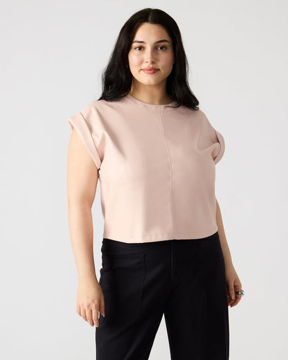 CAT Rose Women's Short-Sleeved Faux Leather Top - Steve Madden