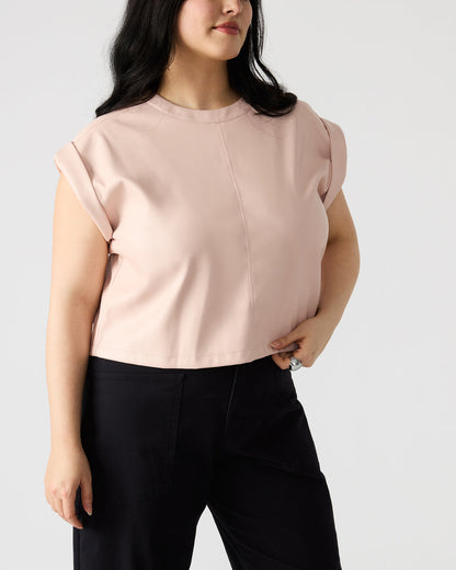 CAT Rose Women's Short-Sleeved Faux Leather Top - Steve Madden