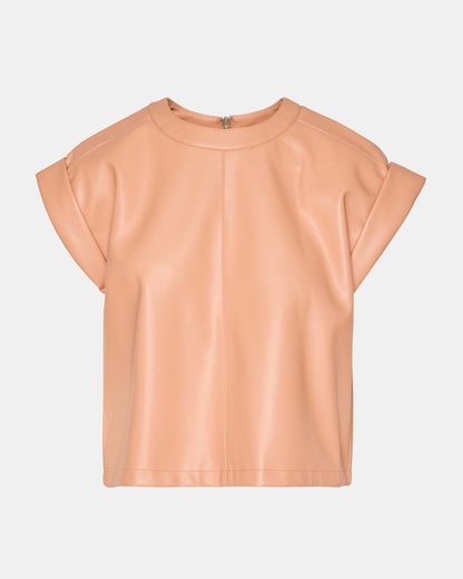 CAT Rose Women's Short-Sleeved Faux Leather Top - Steve Madden