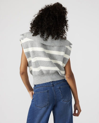 EASTON Sweater Grey | Sleeveless Hooded Sweater - Steve Madden
